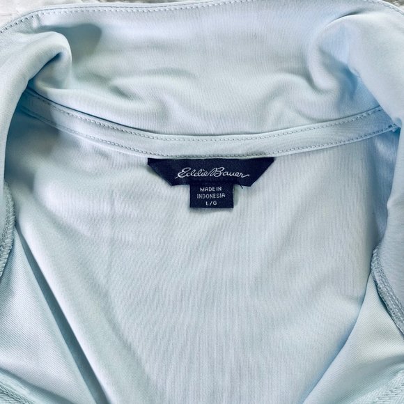 Eddie Bauer Quarter Zip Pullover in Country Air/Silvery White (L) New With Tags - Picture 8 of 11